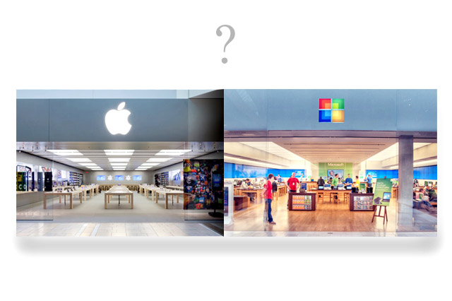 microsoft store vs apple store